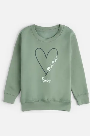 Dollymix Personalised Kids Heart Mini Sweatshirt (1-11 Yrs) - 1-2Y -