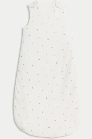 Marks & Spencer Girls Pure Cotton 1.5 Tog Rosebud Print Sleeping Bag (0-3 Yrs) - 0-6 M -