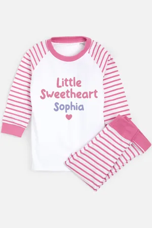 Dollymix Girls Personalised Sweetheart Pyjamas (0-4 Yrs) - 6-12M -