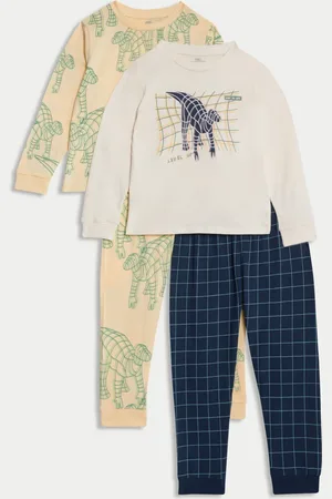 Marks & Spencer Boys 2 Pack Pure Cotton Dinosaur Pyjama Sets (1-8 Yrs) - 2-3 Y -