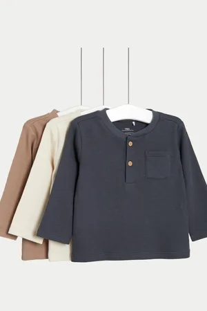 Marks & Spencer Boys 3pk Pure Cotton Tops (0-3 Yrs) - 18-24 -