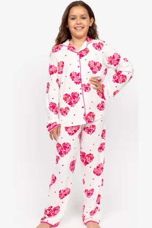 Cyberjammies Girls Cotton Blend Valentines Heart Print Pyjamas (2-13 Yrs) - 8-9 Y -