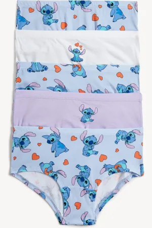 Marks & Spencer Girls 5pk Cotton with Stretch Lilo & Stitch™ Shorts (5-14 Yrs) - 8-9 Y -