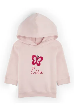 Dollymix Girls Personalised Butterfly Hoodie (6-24 Mths) - 6-12M -