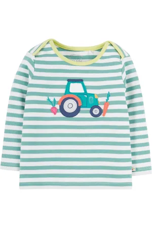 Frugi Boys Pure Cotton Striped Tractor Top (0-4 Yrs) - 12-18 -