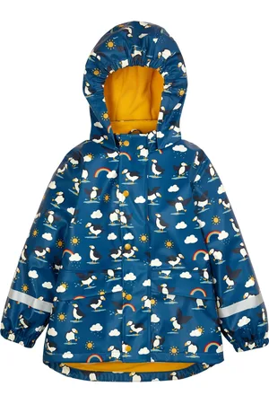 Frugi Puffin Print Hooded Fleece Lined Raincoat (1-10 Yrs) - 6-7 Y -