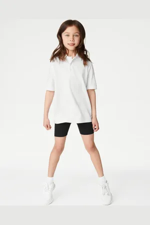 GOODMOVE Girls 2 Pack Girls Cotton Rich School Cycling Shorts (2-16 Yrs) - 10-11 - Black