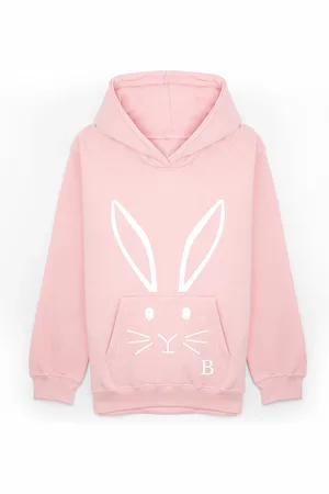 Dollymix Girls Personalised Bunny Hoodie (3-11 Yrs) - 5-6 Y -