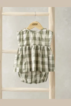 Mamas & Papas Girls Pure Cotton Gingham Dress and Bloomers (0 Mths-3 Yrs) - 0-3 M -