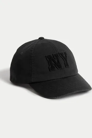 Marks & Spencer Kids Pure Cotton Slogan Baseball Cap (1-13 Yrs) - 1-3Y - Black