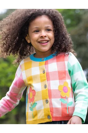 Frugi Girls Pure Cotton Checked Cardigan (2-10 Yrs) - 9-10Y -
