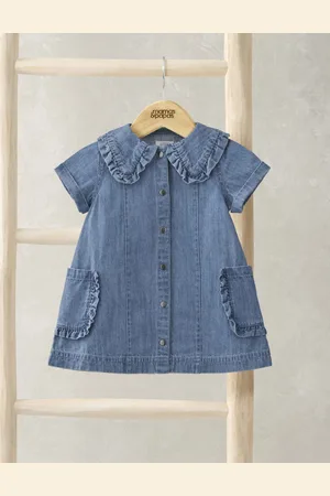 Mamas & Papas Girls Denim Dress (0-3 Yrs) - 3-6 M -