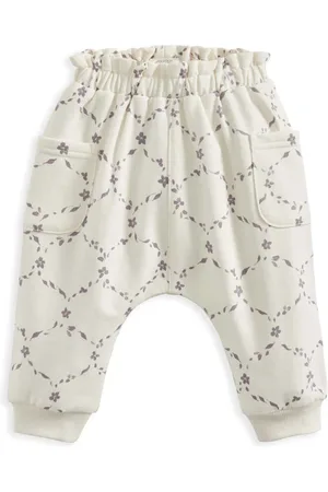 Mamas & Papas Girls Pure Cotton Trellis Print Joggers (0 Mths-3 Yrs) - 3-6 M -