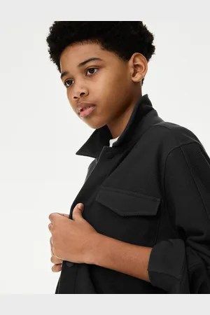 Marks & Spencer Boys Pure Cotton Shirt (2-16 Yrs) - 2-3 Y - Black