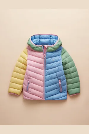 Joules Girls Colour Block Showerproof Padded Coat (3-11 Yrs) - 5-6Y -