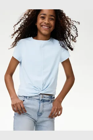 Marks & Spencer Girls Cotton Rich Twist Front T-Shirt (2-16 Yrs) - 4-5 Y -