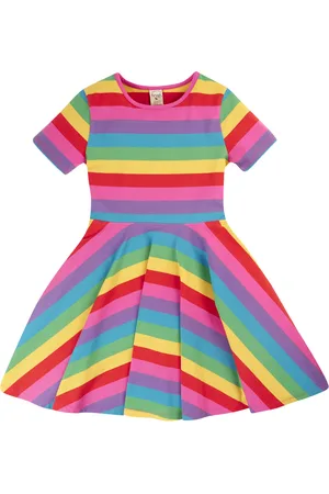 Frugi Girls Cotton Rich Rainbow Stripe Dress (0 Mths-4 Yrs) - 12-18 -