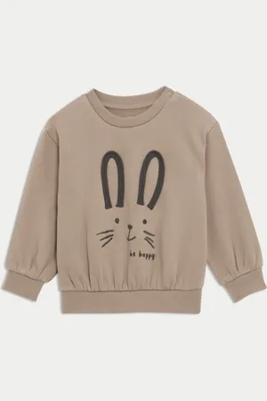 Marks & Spencer Girls Cotton Rich Bunny Sweatshirt (0-3 Yrs) - 12-18 -