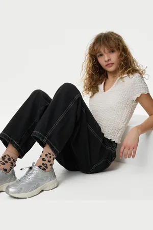 Marks & Spencer Girls Carrot Leg Denim Jeans (6-16 Yrs) - 10-11 - Black Denim