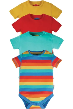 Frugi 4pk Cotton Rainbow Bodysuits (7lbs-3 Yrs) - 3-6 M -