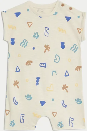 Marks & Spencer Boys Pure Cotton Printed Romper (0-3 Yrs) - 2-3Y -