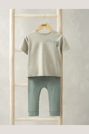 Mamas & Papas Boys 2pc Pure Cotton T-Shirt & Leggings Outfit (0-3 Yrs) - 3-6 M -