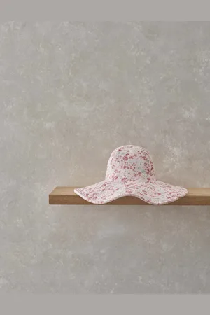 Mamas & Papas Girls Floral Sun Hat (0-3 Yrs) - 6-12M -