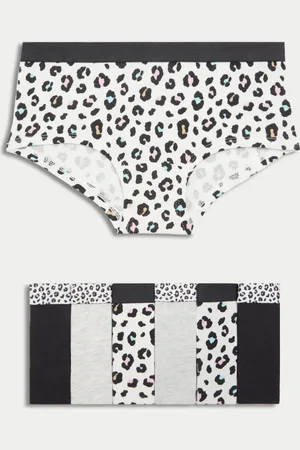 Marks & Spencer Girls 7pk Cotton with Stretch Leopard Shorts (5-16 Yrs) - 5-6 Y -
