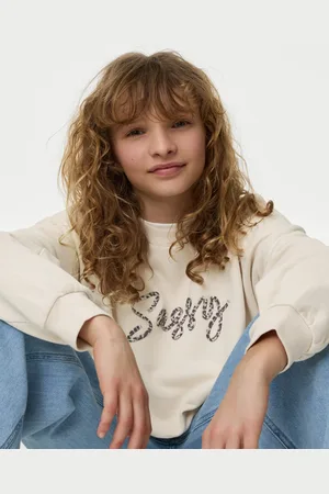 Marks & Spencer Girls Cotton Rich Sassy Sweatshirt (6-16 Yrs) - 8-9 Y -