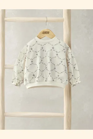Mamas & Papas Girls Pure Cotton Trellis Print Sweatshirt (0 Mths-3 Yrs) - 3-6 M -