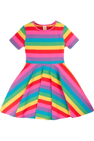 Frugi Girls Cotton Rich Rainbow Dress (4-10 Yrs) - 6-7 Y -