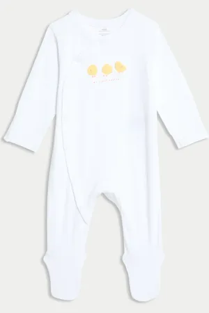 Marks & Spencer Cotton Rich Easter Sleepsuit (7lbs-1 Yrs) - 3-6 M -