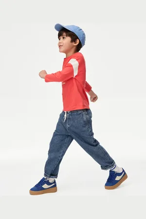 Marks & Spencer Boys Elasticated Waist Side Pocket Denim Jeans (2-8 Yrs) - 7-8 Y -