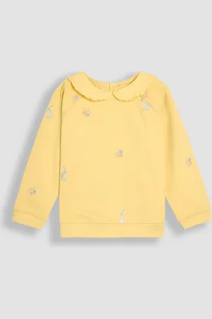 JoJo Maman Bébé Girls Pure Cotton Embroidered Bunny Sweatshirt (6 Mths - 5 Yrs) - 2-3 Y -