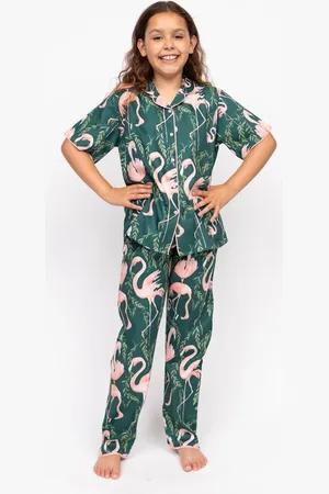 Cyberjammies Girls Cotton Modal Flamingo Pyjama Set (2-13 Yrs) - 12-13 -
