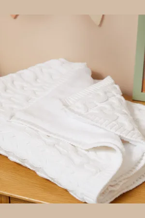 Marks & Spencer Pure Cotton Cable Knitted Fleece Shawl -