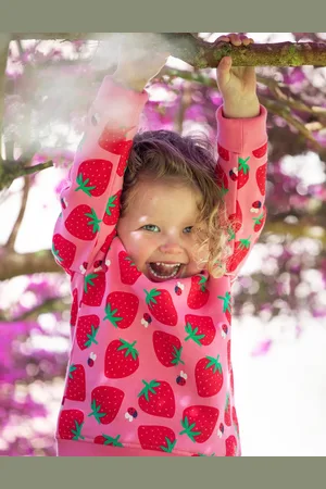 Frugi Girls Pure Cotton Strawberry Sweatshirt (0-5 Yrs) - 2-3 Y -