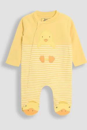 JoJo Maman Bébé Pure Cotton Duckling Zip Sleepsuit (0-12 Mths) - NB -