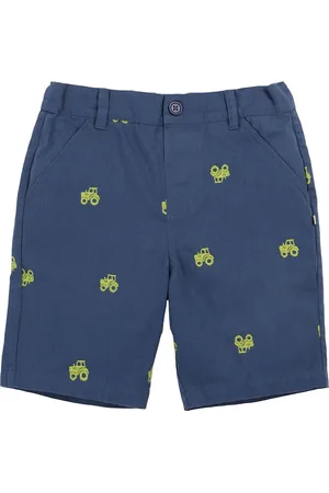 Frugi Boys Pure Cotton Embroidered Tractor Shorts (2-10 Yrs) - 2-3 Y -