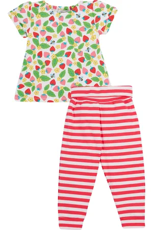Frugi Girls Pure Cotton Floral Top & Bottom Outfit (0-5 Yrs) - 9-12M -