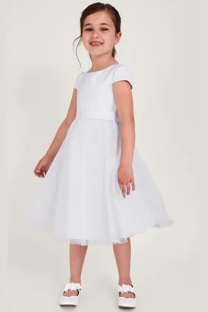 Monsoon Girls Tulle Occasion Dress (3-13 Yrs) - 4y - Ivory