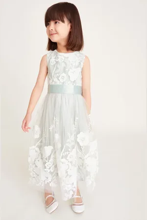 Monsoon Girls Embroidered Floral Lace Maxi Dress (2-15 Yrs) - 7y -