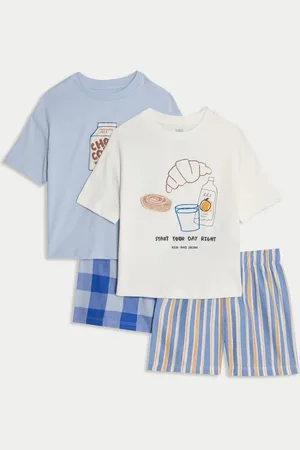 Marks & Spencer Boys 2 Pack Pure Cotton Graphic Woven Pyjama Sets (1-8 Yrs) - 4-5 Y -
