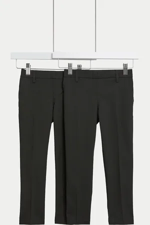 Marks & Spencer 2 Pack Boys Slim Leg Stretch School Trousers (2-18 Yrs) - 4-5 Y -