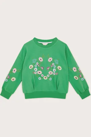 Monsoon Girls Pure Cotton Floral Sweatshirt (3-13 Yrs) - 9-10Y -