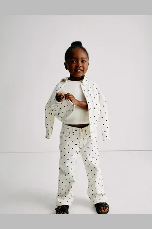 Marks & Spencer Girls Polka Dot Wide Leg Denim Jeans (2-8 Yrs) - 3-4 Y -