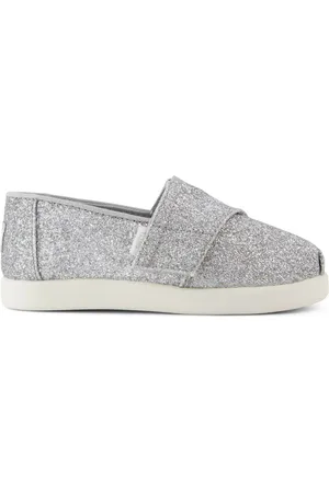 TOMS Kids Glitter Riptape Espadrilles (4 Small - 2 Large) - 8 S -