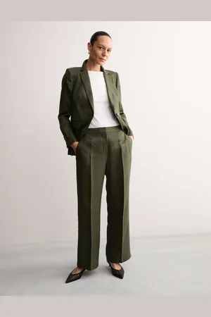 Jaeger Pure Linen Straight Leg Trousers - 12 -