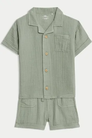 Marks & Spencer Boys 2pc Pure Cotton Top & Bottom Outfit (0-6 Yrs) - 12-18 -