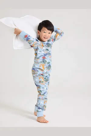 Polarn O. Pyret Boys Cotton Rich Dragon Print Pyjamas (1-10 Yrs) - 8-10Y -